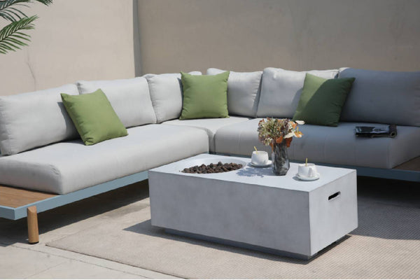 Monaco Mesa con Chimenea de Gas Rectangular
