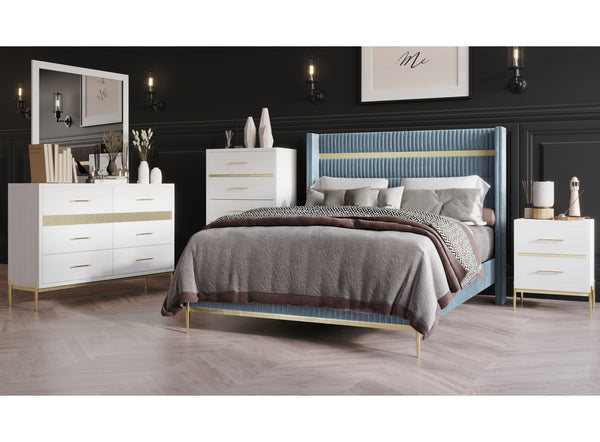 Carissa Queen Bed/Dres/Mirr/Nstnd Set