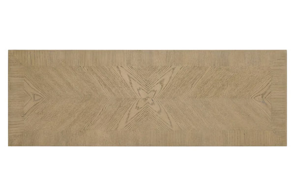 Vista de tope rectangular de madera de mesa de consola sobre un fondo blanco. 