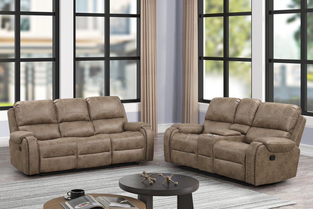 Sofá & Loveseat con Consola Reclinable