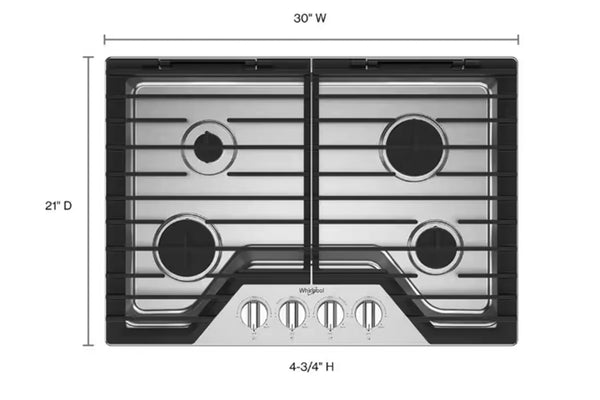 Whirlpool Top 30" Gas 4/Burners