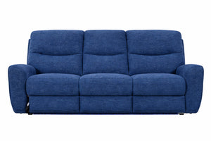 Sofá azul sobre fondo blanco.