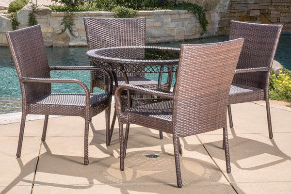 P89 Dahlia Mesa de Comedor de Exterior con 4 Sillas