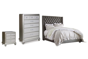 Coralayne Cama Queen, Chest & Mesa de Noche