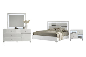 Cayla Bed & Dresser with Mirror with Led