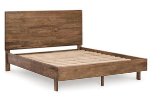 Marco de cama de madera sobre fondo blanco.