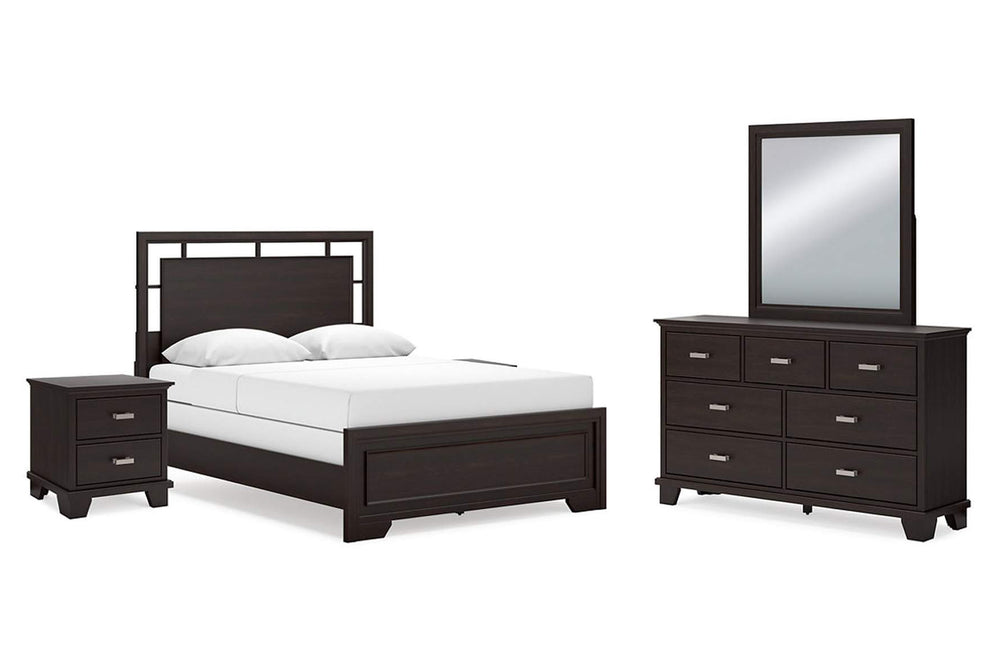 Ashley Covetown Cama Queen, Gavetero con Espejo & Mesa de Noche