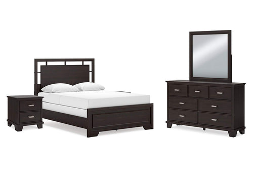 Ashley Covetown Cama Queen, Gavetero con Espejo & Mesa de Noche