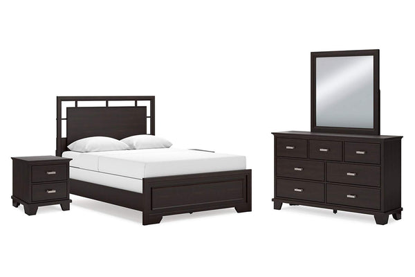 Ashley Covetown Cama Queen, Gavetero con Espejo & Mesa de Noche