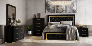 Deena Full Bed/Dres/Mirr/Nstnd Set