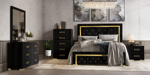 Deena Full Bed/Dres/Mirr/Nstnd Set