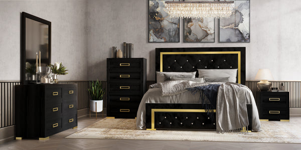 Deena Full Bed/Dres/Mirr/Nstnd Set