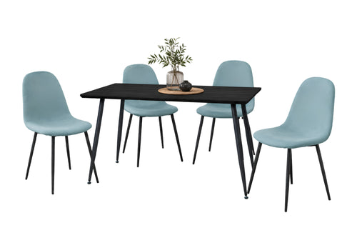 Dixon Mesa de Comedor con 4 Sillas Azul Claro