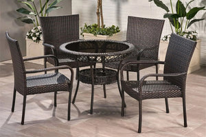 P89 Dahlia Mesa de Comedor de Exterior con 4 Sillas