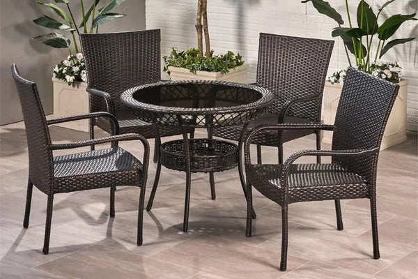 P89 Dahlia Mesa de Comedor de Exterior con 4 Sillas