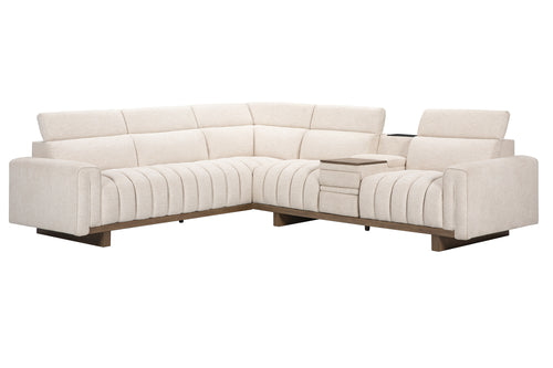 Seccional blanco con consola sobre un fondo blanco. 