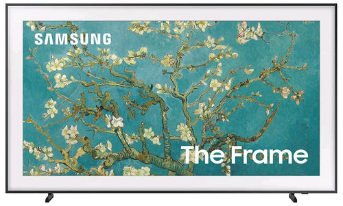 Televisor Samsung que muestra “Almendro en flor” de Van Gogh con la marca “The Frame”.