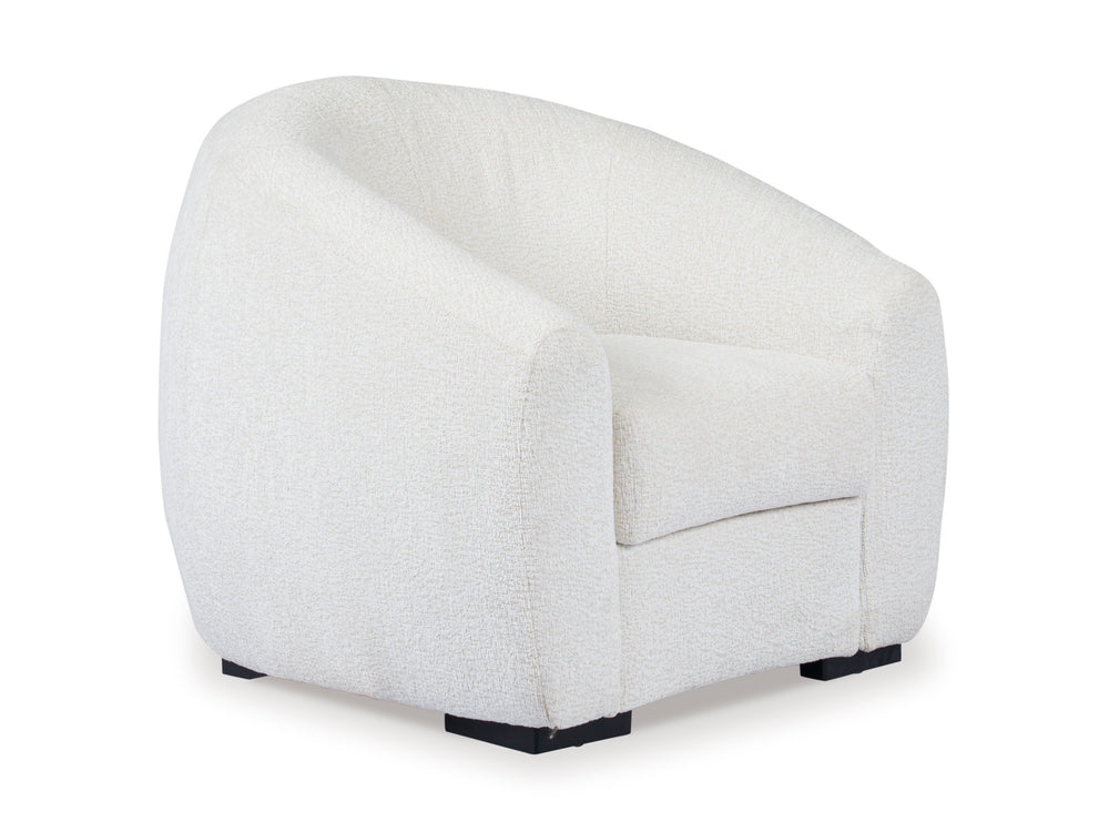 Sillón blanco sobre fondo blanco.