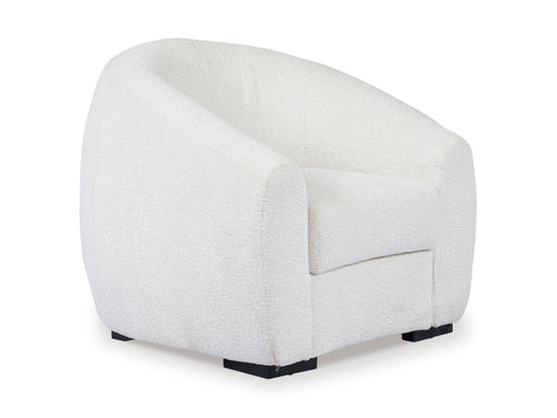 Sillón blanco sobre fondo blanco.