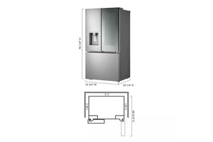 31' Nevera de Profundidad Estándar Máx. con French Door, Instaview con Espejo y 4 Tipos de Hielo, Acero Inoxidable Antihuellas