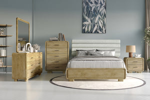 Barlow Cama Full, Gavetero con Espejo & Mesa de Noche