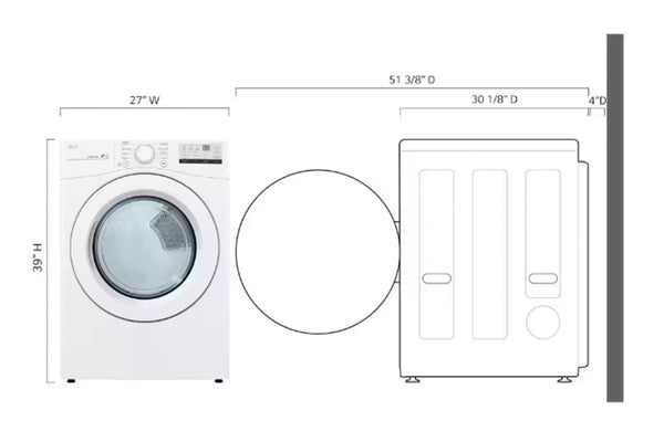Lg 347 Dryer 7.4' F/Load-Ele Ul-Lg