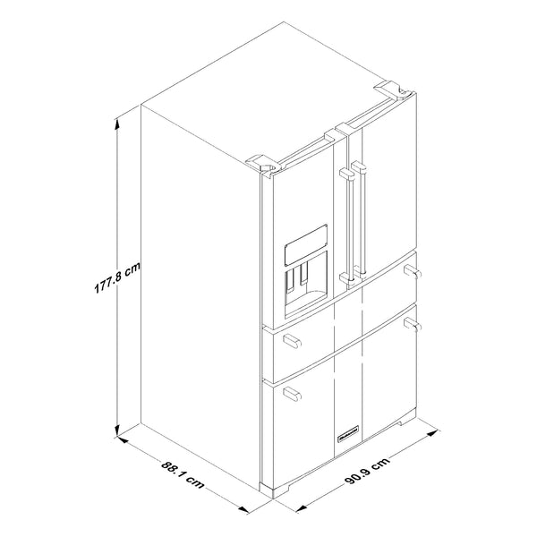 36" Refrigerator Standard Depth French Door in Black Ore with FreshChill Full-Width Refrigerated Drawer