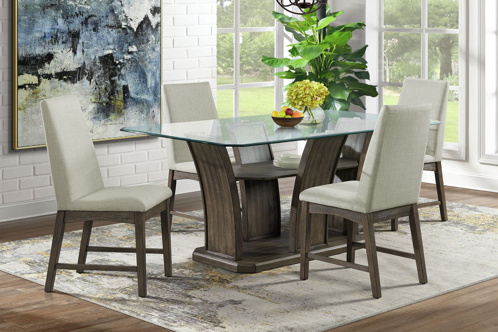 Dapper Rect Din Table/4Side Chair Set