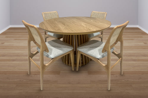 Oceanview DP326-D4R-NTR-K Dining Table/4 Chair Set